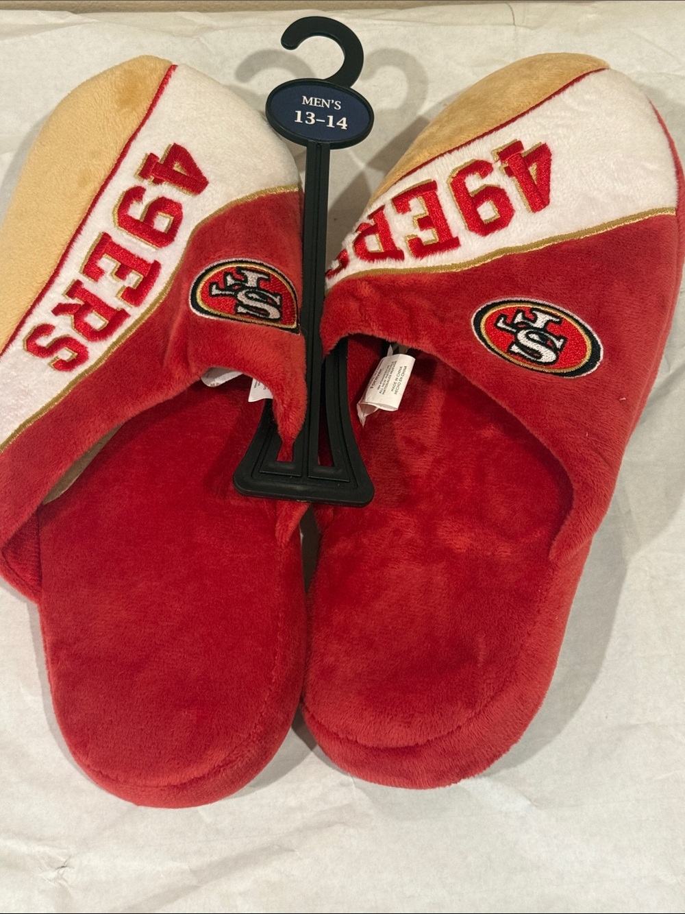 🩵San Francisco 49ers Plush Slide Slippers - Red & Gold (Men's 13-14)